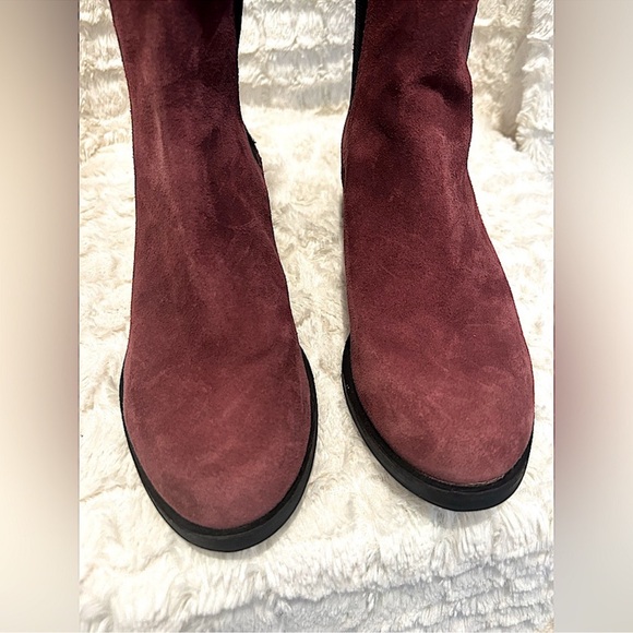 Vintage Burgundy suede knee high pull on Boots Cole Haan - Picture 5 of 10